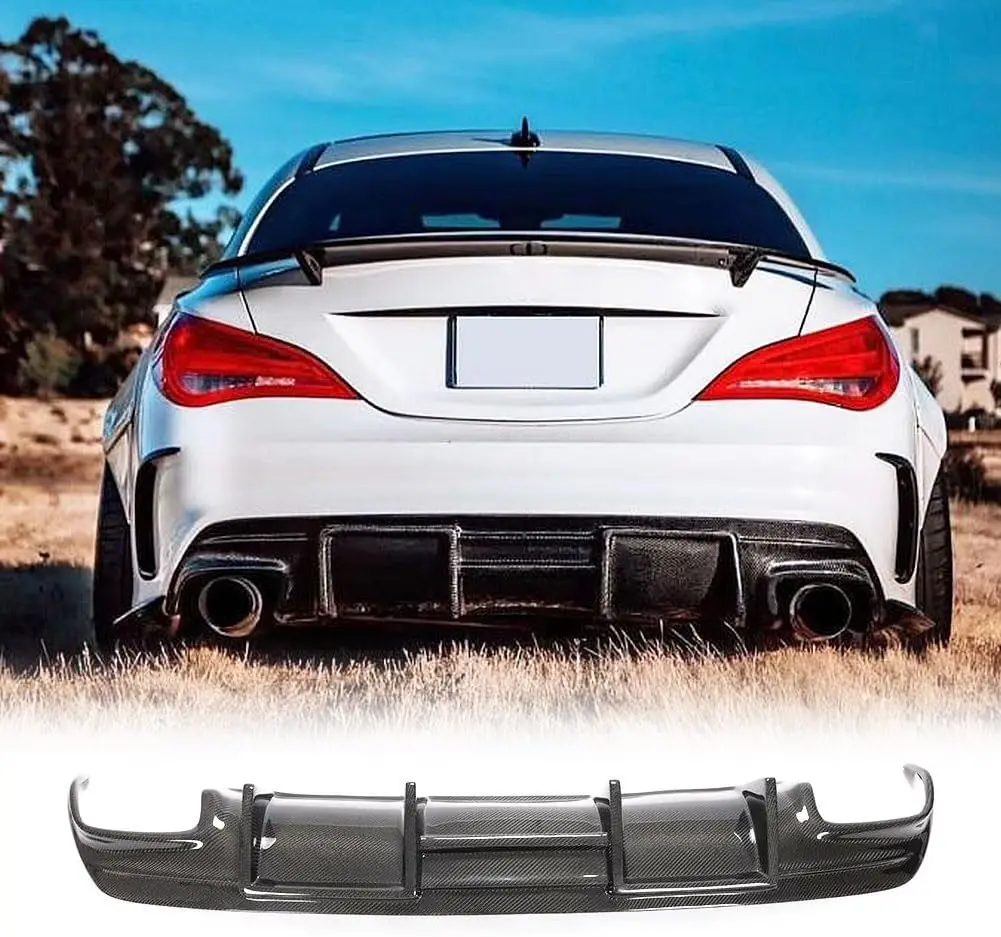 For Mercedes W117 C117 CLA250 CLA45 AMG 13+ REAL CARBON REAR BUMPER DIFFUSER LIP