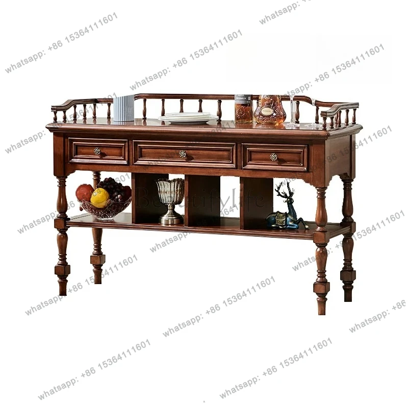 

American side cabinet solid wood rack tea cabinet restaurant cupboard household storage cabinet