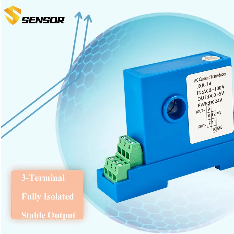 Transmisor de corriente CC, Sensor de corriente de 8mm/12mm, 1A, 0-150A a 4-20ma, 0-10V, transmisor de Corriente CA RS485