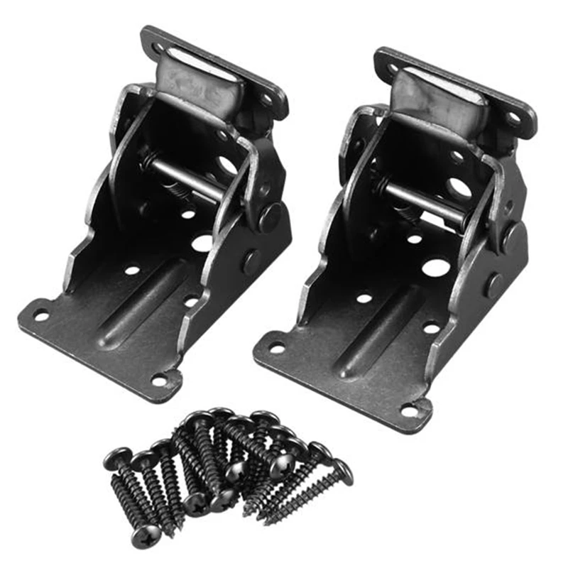 2Pack Lock Extension Support Bracket Foldable Self Lock Hinges With Screws For Table Bed Leg Feet