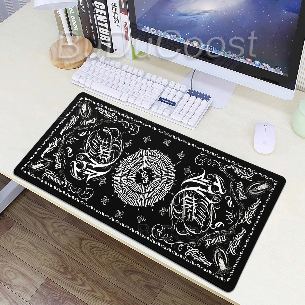 Tapis de souris antidérapant à impression HD de style américain, esthétique, pour bureau, tapis de table pour joueurs, tapis de souris en caoutchouc, petits tapis de bureau pour e-sport.
