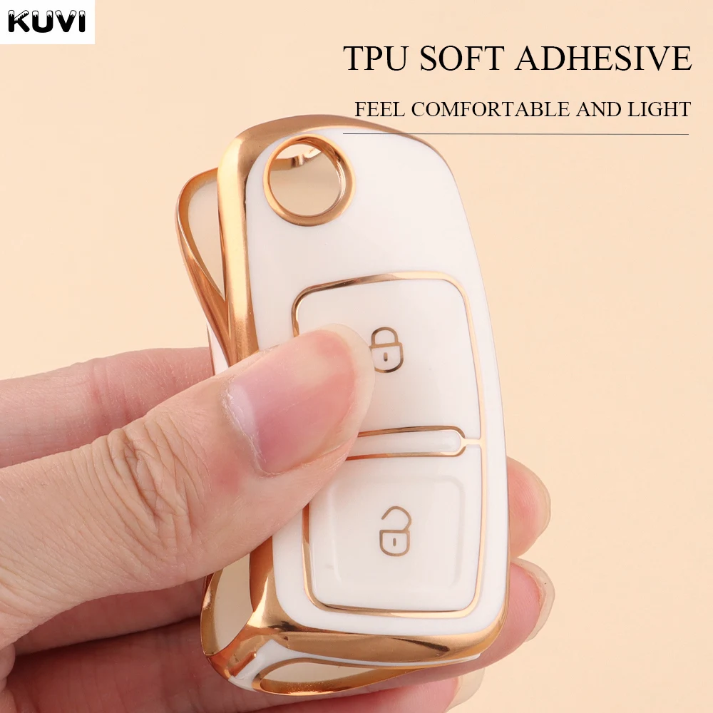 2 3 Buttons TPU Car Key Case Cover Shell Fob For VW Volkswagen MK4 Bora Golf 4 5 6 Jetta Passat Polo Bora Touran Skoda Seat