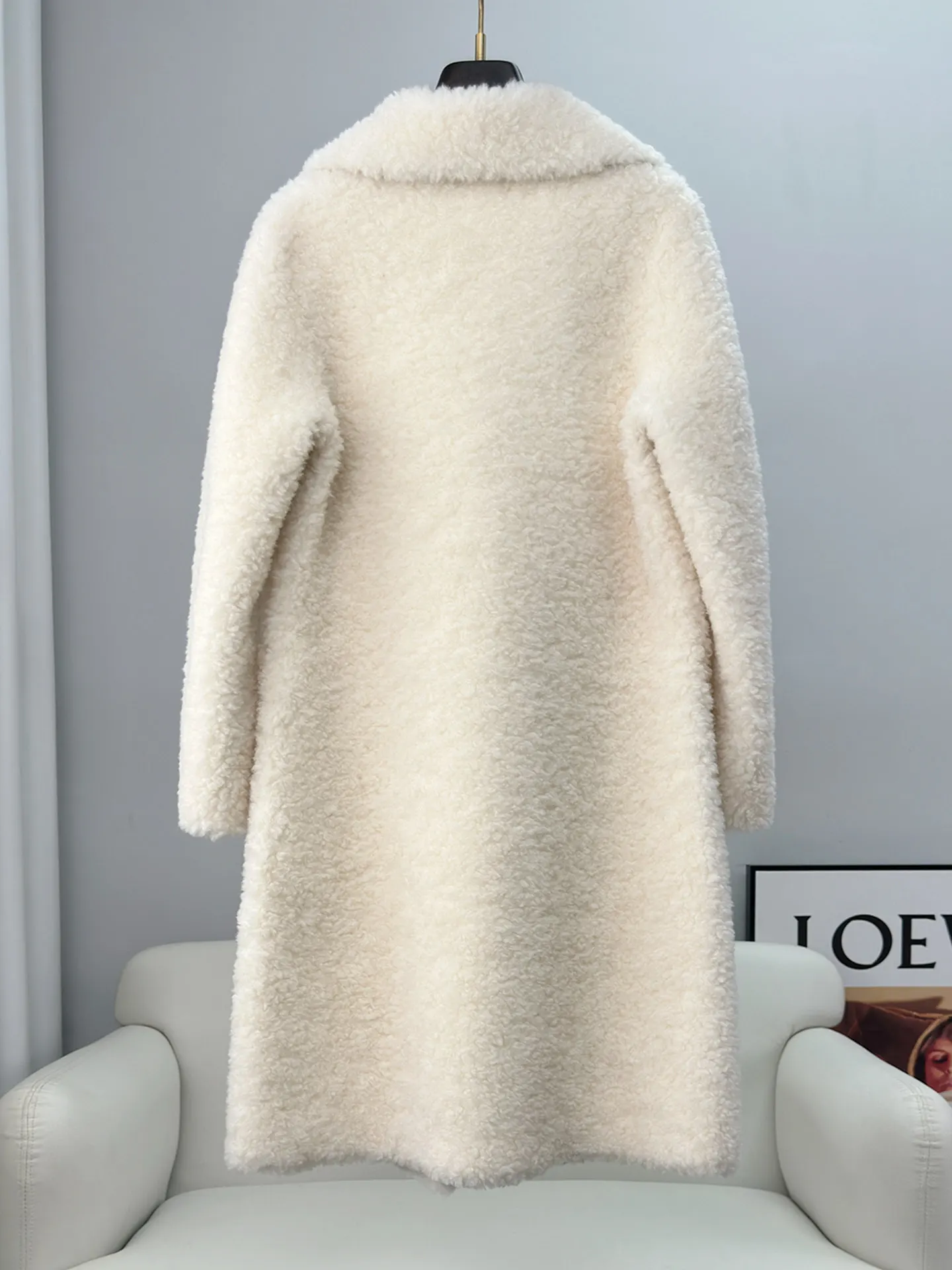 100 wool lamb wool suit collar medium and long fur coat sheep shearing fur integrated new winter coat