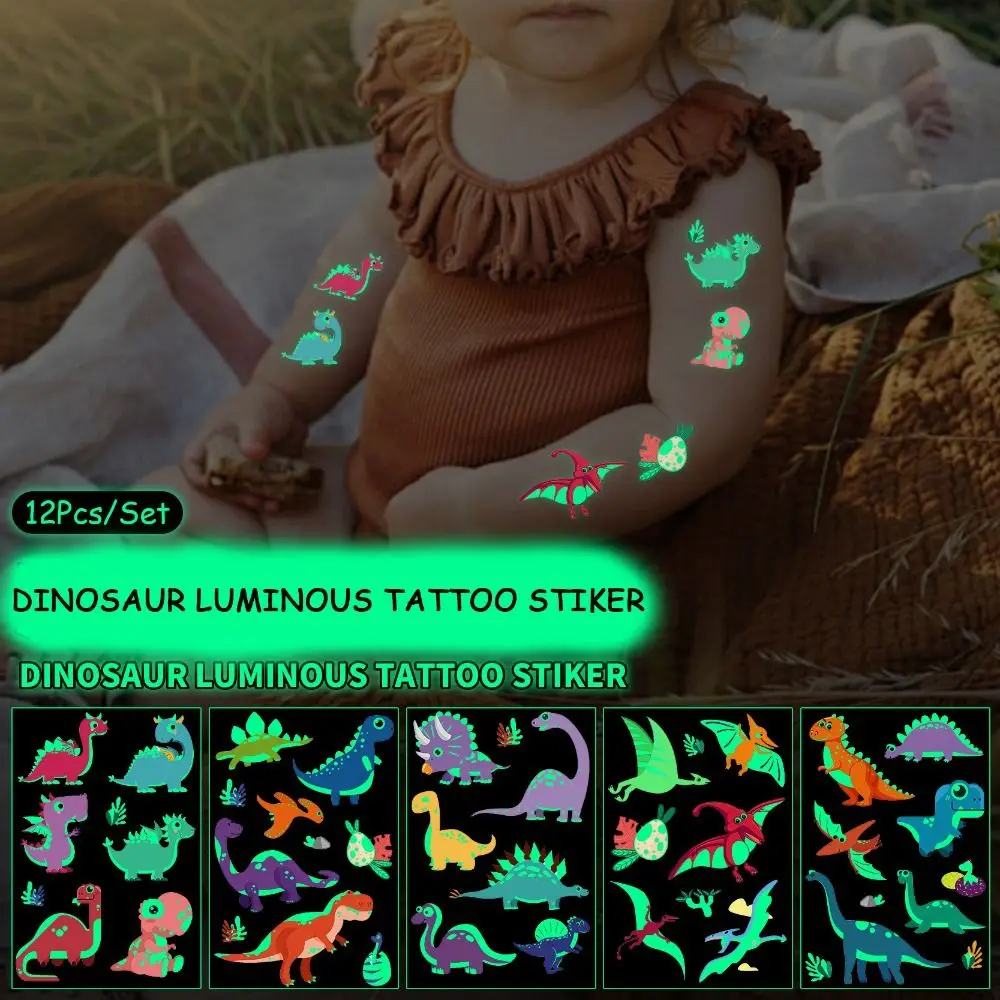 Cartoon Luminous Tattoo Stickers Waterproof Decorations Halloween Fake Tatoo DIY Glow in The Dark Children Toys Halloween Props