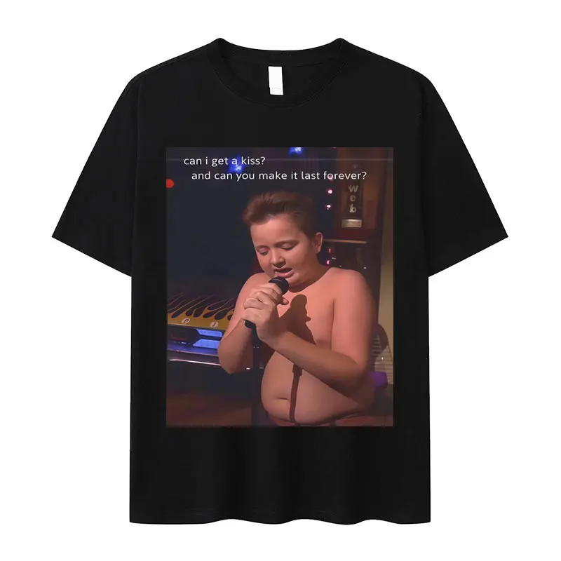 هل أستطيع الحصول على قبلة هل يمكنك أن تجعلها دائمًا تي شيرتات عجيبة رجالي كم قصير نمط المتضخم تي شيرت المراهقين الملابس القوطية