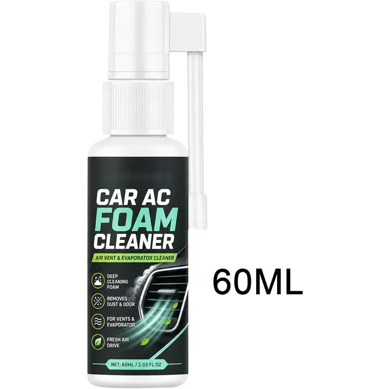 Vent Pipe Care Auto Air Conditioner Deodorizer 60ML Car AC Cleaner Foam Spray Interior Odor Remover Vent Dust Cleaning Spray
