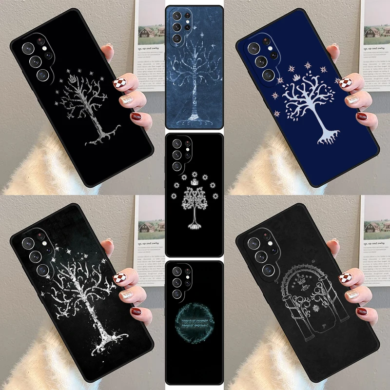 White Tree Of Gondor Phone Case For Samsung Galaxy S23 S21 S20 FE S24 S22 Ultra Note20 S10 S9 S8 Plus Silicone Cover