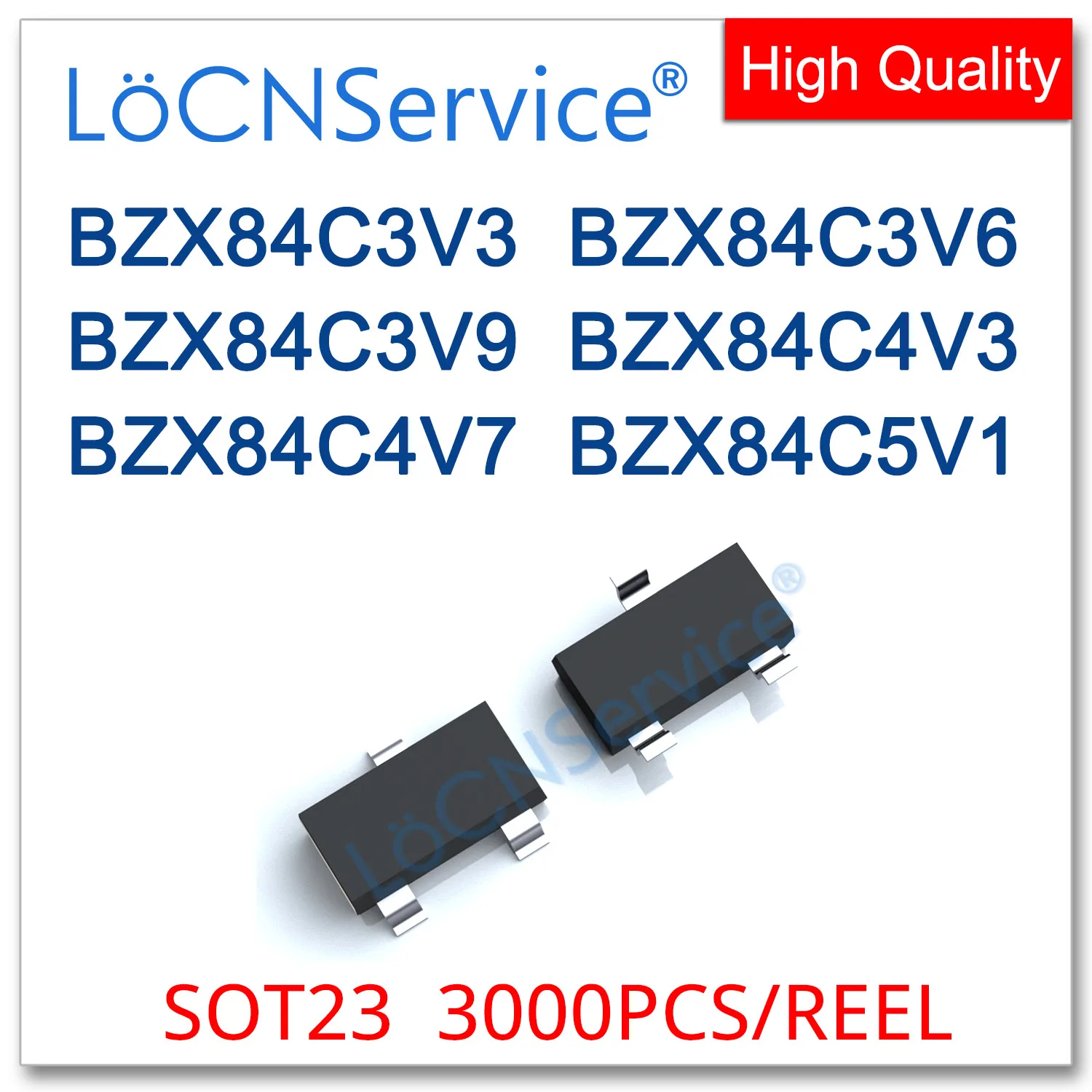 

LoCNService 3000PCS SOT23 0.35W BZX84C3V3 3.3V BZX84C3V6 3.6V BZX84C3V9 3.9V BZX84C4V3 4.3V BZX84C4V7 4.7V BZX84C5V1 5.1V BZX84C