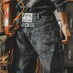 FJWith-Jeans cargo surdimensionnés pour hommes avec poches, pantalons de cow-boy pour hommes, denim doux, grande taille, moto coréenne, automne, 2024