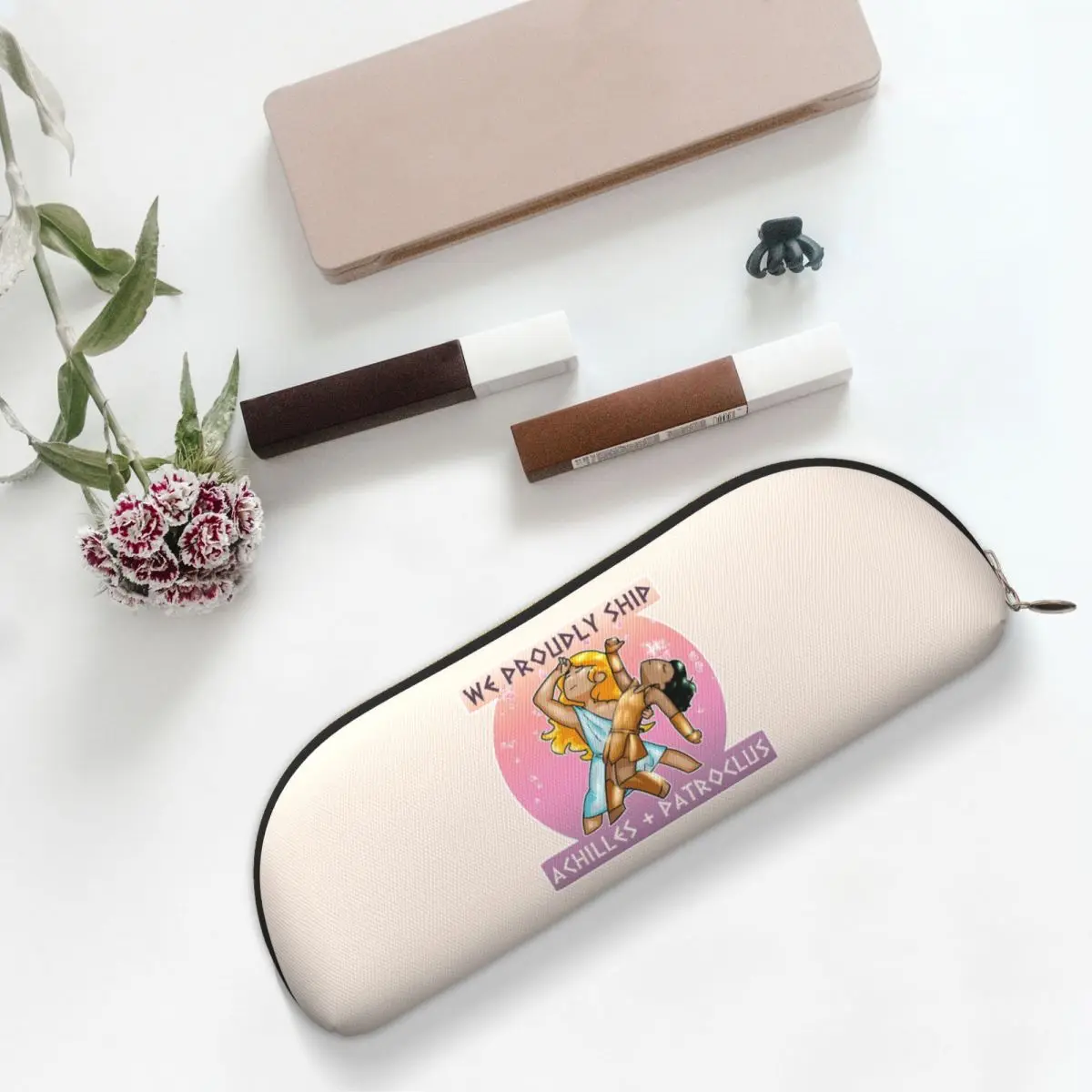 Estojo de lápis Aquiles + Patroclus, porta-canetas, armazenamento de artigos de papelaria, grande capacidade, caixa de lápis, presentes para crianças