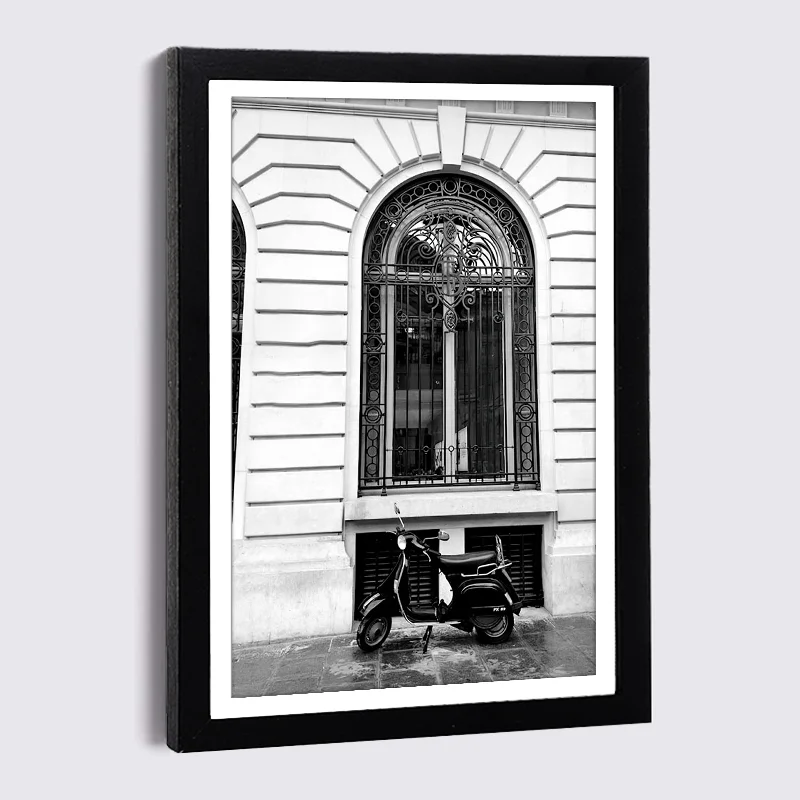 

Nordic Family Photo Frame Wall Miss motorcycle Canvas Poster and Prints9x13 21x30Black Wood Frame Luxury Decor Painting Frames