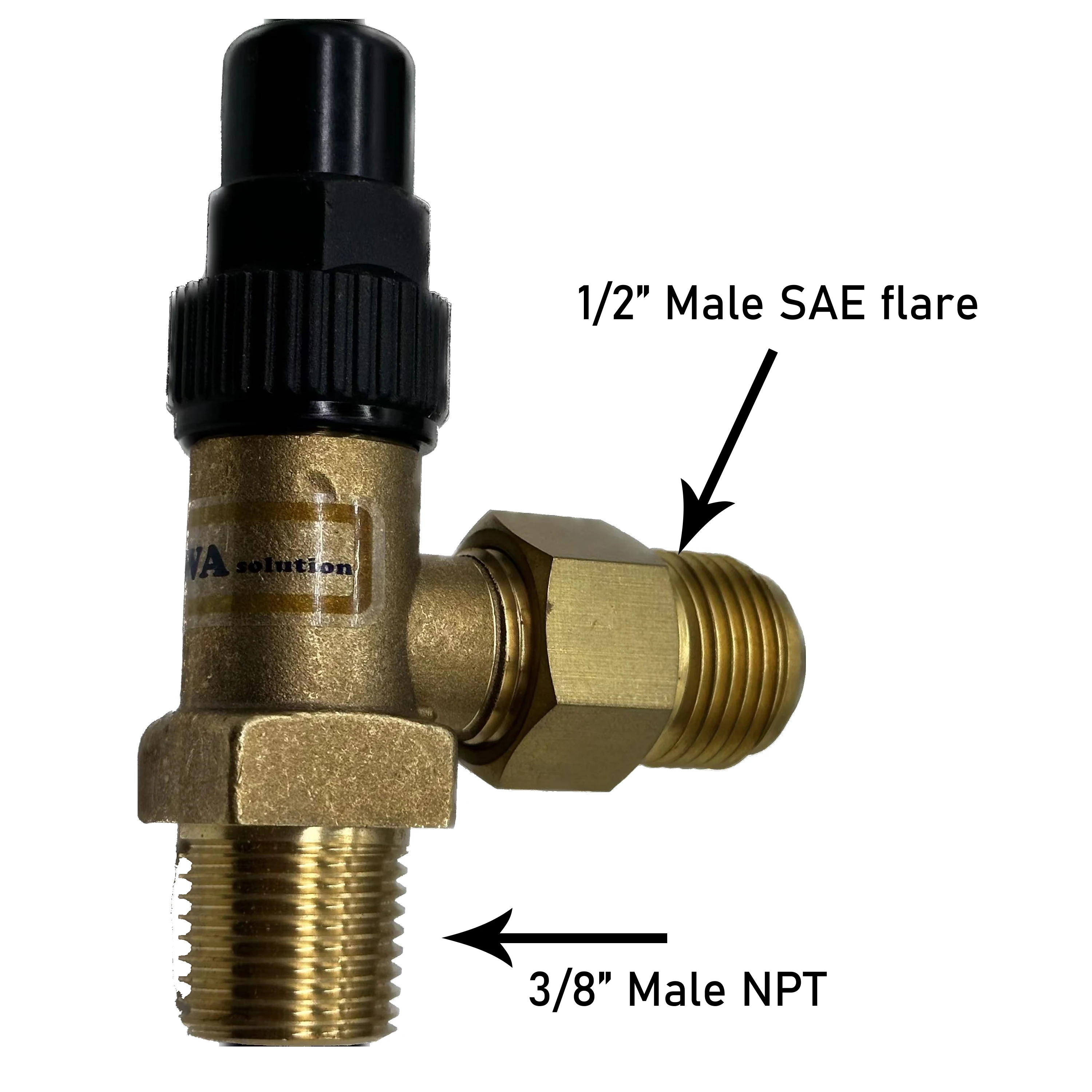 3/8 "Messing Hoek Afsluitklep Met Mannelijke Sae Flare Naar Npt Adapter Werkt Als Onderhoudskleppen Voor Koelmiddel Drukvaten