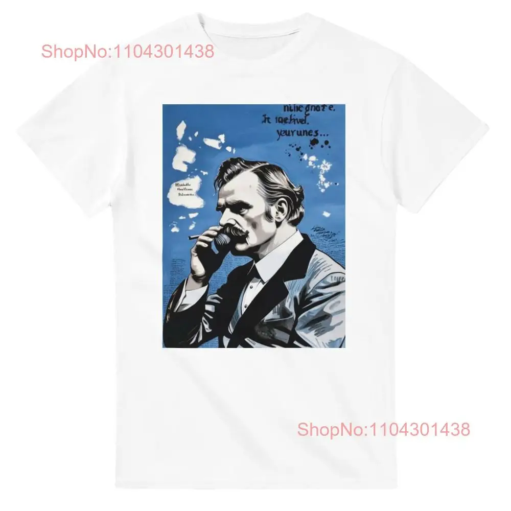 Nietzsche T-shirt Ubermensch existentialisme Filosofie Literatuur Friederich lange of korte mouwen
