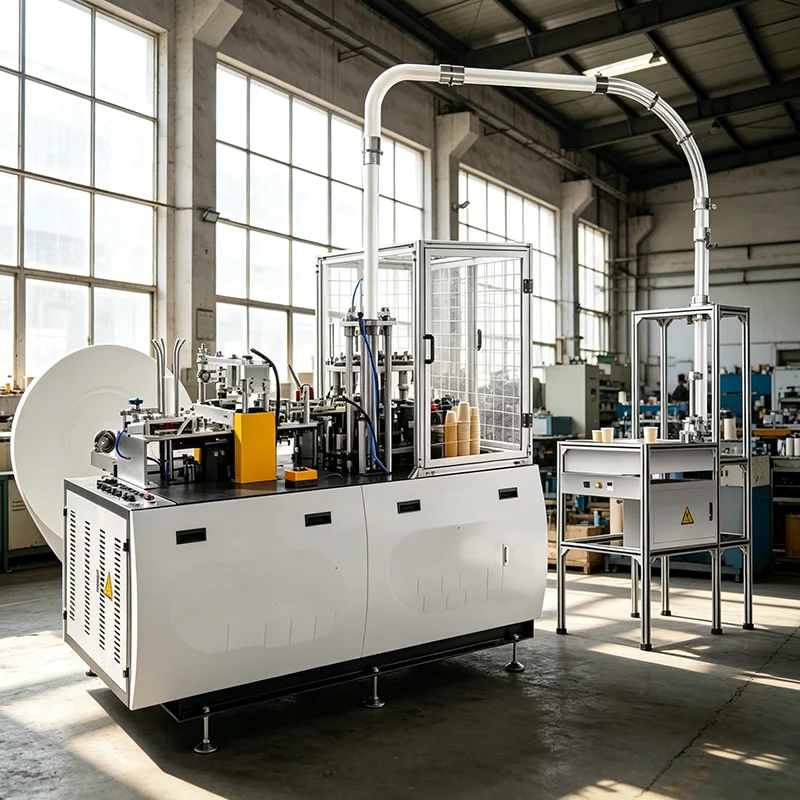 Industrial Grade Cardboard Paper Cup Production Machine with Hot Air Sealing for 2-16 oz Beverage Cups