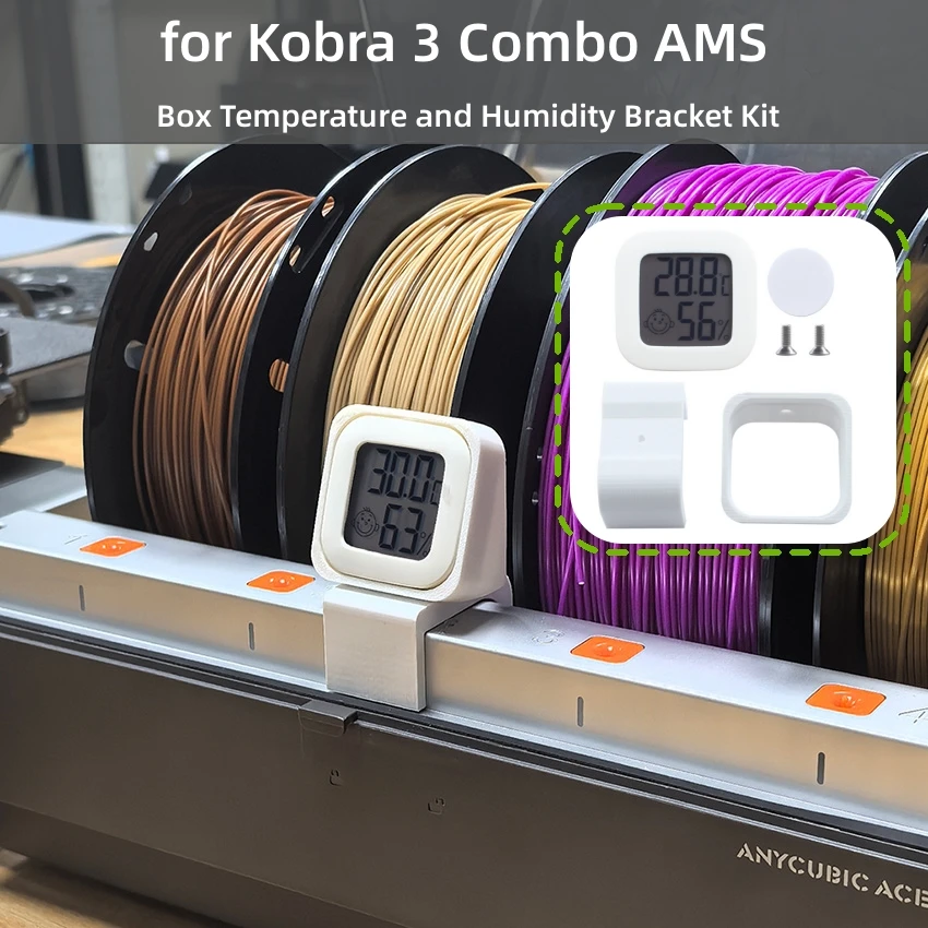 

Temperature and Humidity Holder Bracket Kit for Kobra 3 Combo AMS Box 3D Printer Accessories