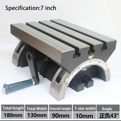 for Grinding Milling Tilting Milling Table Adjustable Rotary Worktable Machine with 3 T-Slots a Crank Handle Heavy Duty