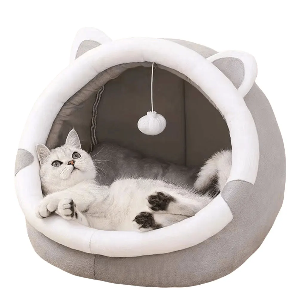 

Cute Kitten Lounger Cushion Soft Pet Basket Cozy Puppy Basket Cave Mat Comfortable for Kittens and Small Pets