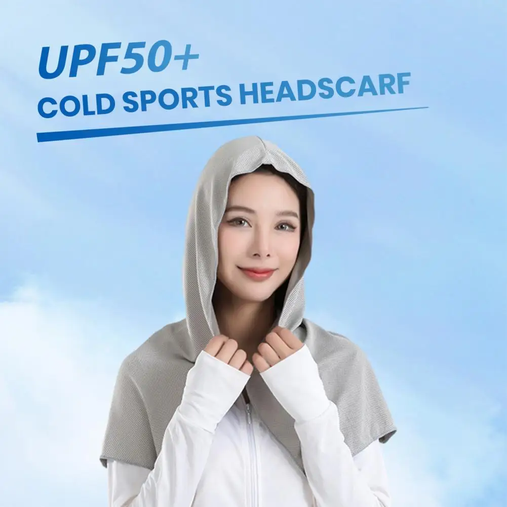 Cooling Hoodie Towel Extra Soft Sun Towel Sweat Absorption UV Cooling Neck Wrap Sports Cooling Towel