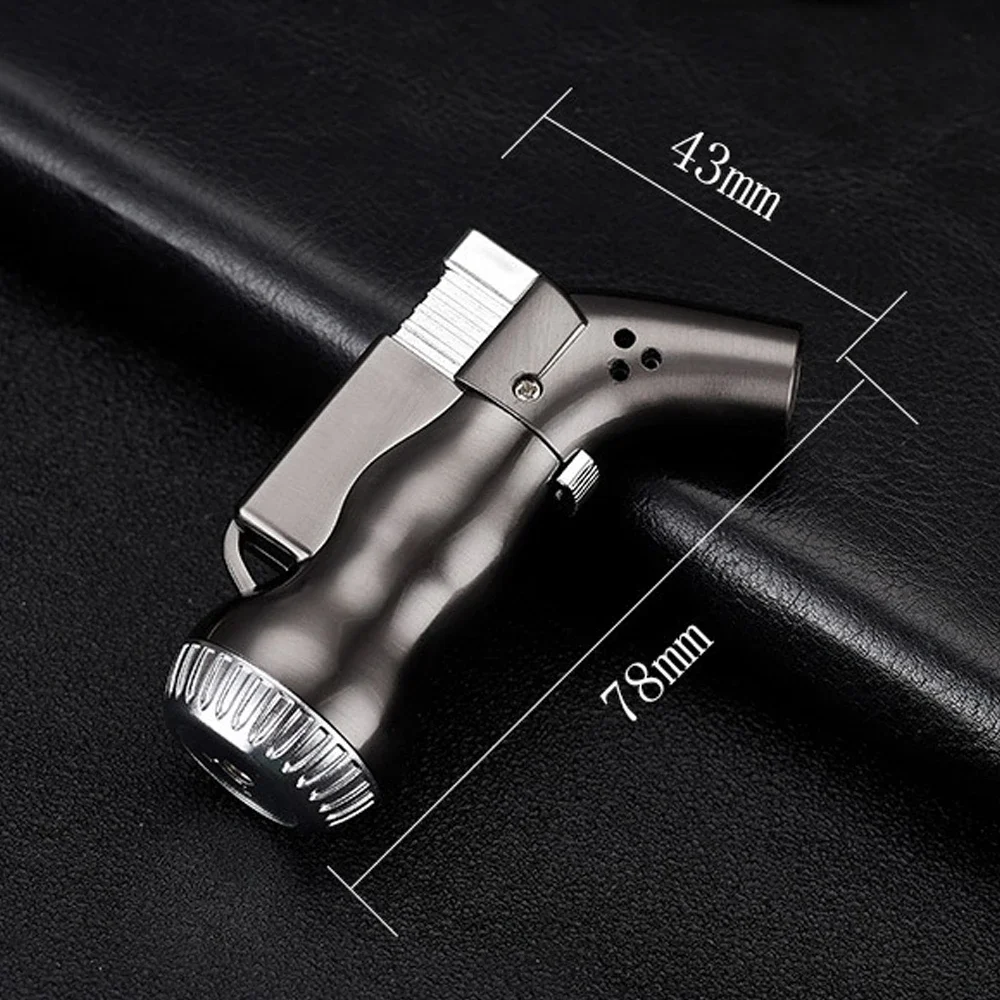 Metal Jet Flame Lighter Torch Refillable Adjustable Butane Gas Lighter Kitchen Outdoor BBQ Ignition Tool Turbo Windproof Lighter