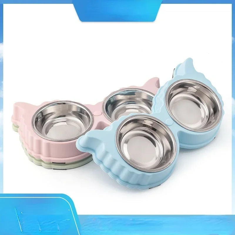 

Pet Cute Plastic Food Water Bowls for Cats Dog Dishes Feeder and Drinker Eating Bowls Things Home Items Pet Supplies