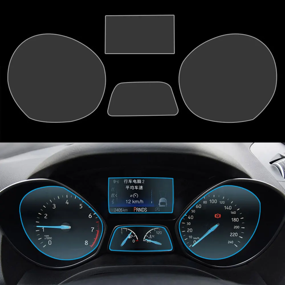 For Ford Kuga Escape 2014 - 2018 Car Interior Instrument Dashboard Monitor Screen Protector Film Cover Sticker Accessories