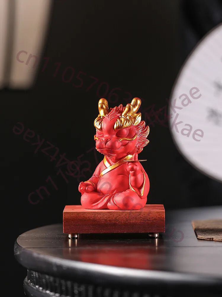 

Dragon Year Mascot Creative Blue Stone Cultural Creative Paperweight Ornaments