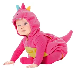 Costume de dinosaure rose pour bébé fille, sweat à capuche pour tout-petit, costume de batterie, barboteuse courte, photographie d'Halloween, robe de paupières, 6m, 12m, 18m, 24m