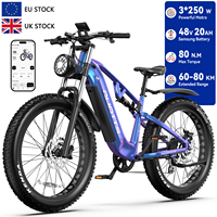 EU Warehouse DUOTTS E26 750W Motor 48V 20AH Battery Electric Bicycle Dual Suspension Urban Adult Mountain Electric Bicycle