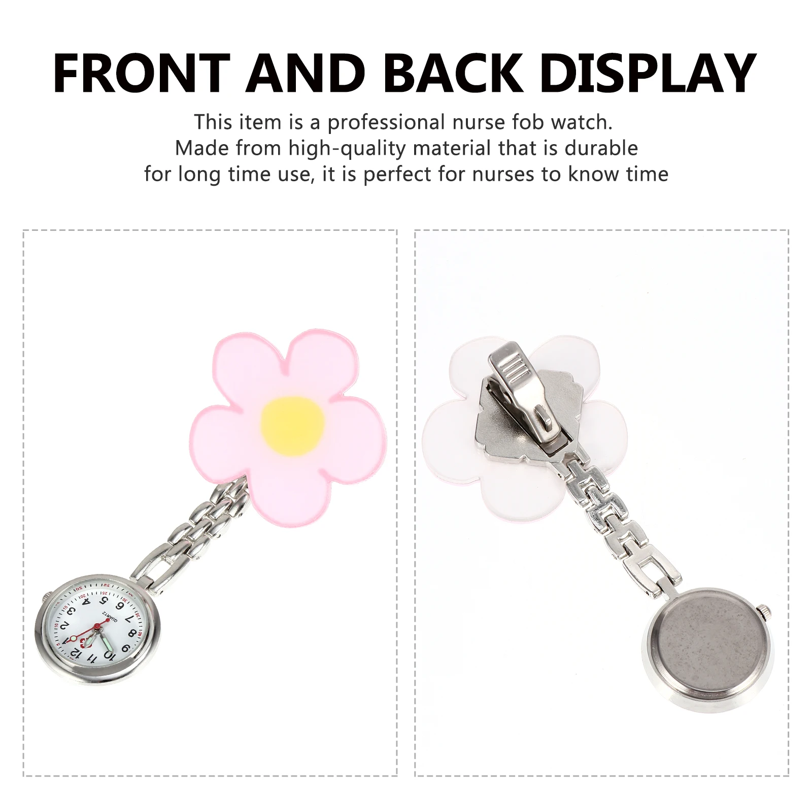 

Small Cartoon Hanging Table Watch Nurse Brooch Pin Nurses Pink Quartz Movement Miss