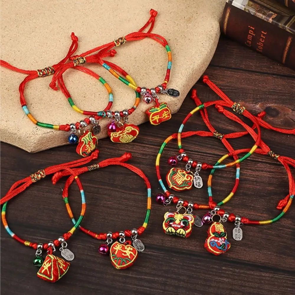 Chinese Style Dragon Boat Festival Bracelet Zongzi Pendent Adjustable Braided Hand Ropes Cute Handmade Colored Lucky Bracelet