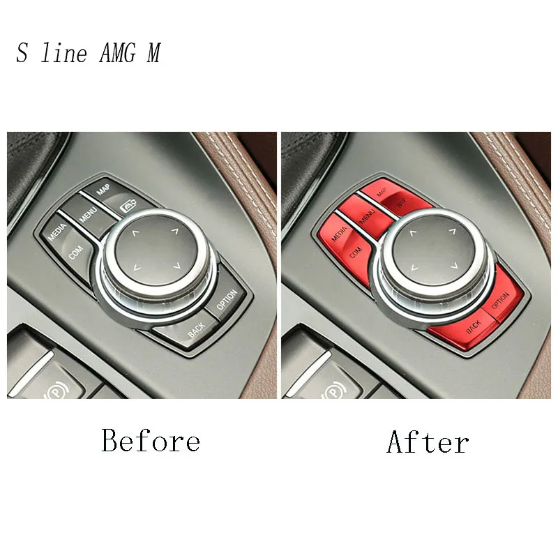 Car Styling Interior Multimedia Knob Menu Button switch Cover Sticker For BMW X1 F48 X2 F39 2020-2022 Auto Interior Accessories