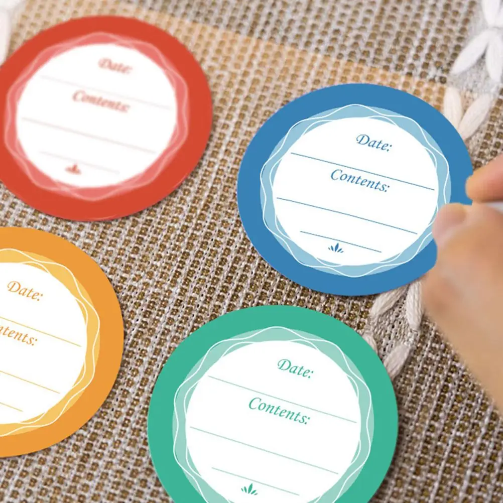 60 Pcs Circle Stickers Date Label Multipurpose Food Labels Portable Note Bottle Convenient for Kitchen Blank