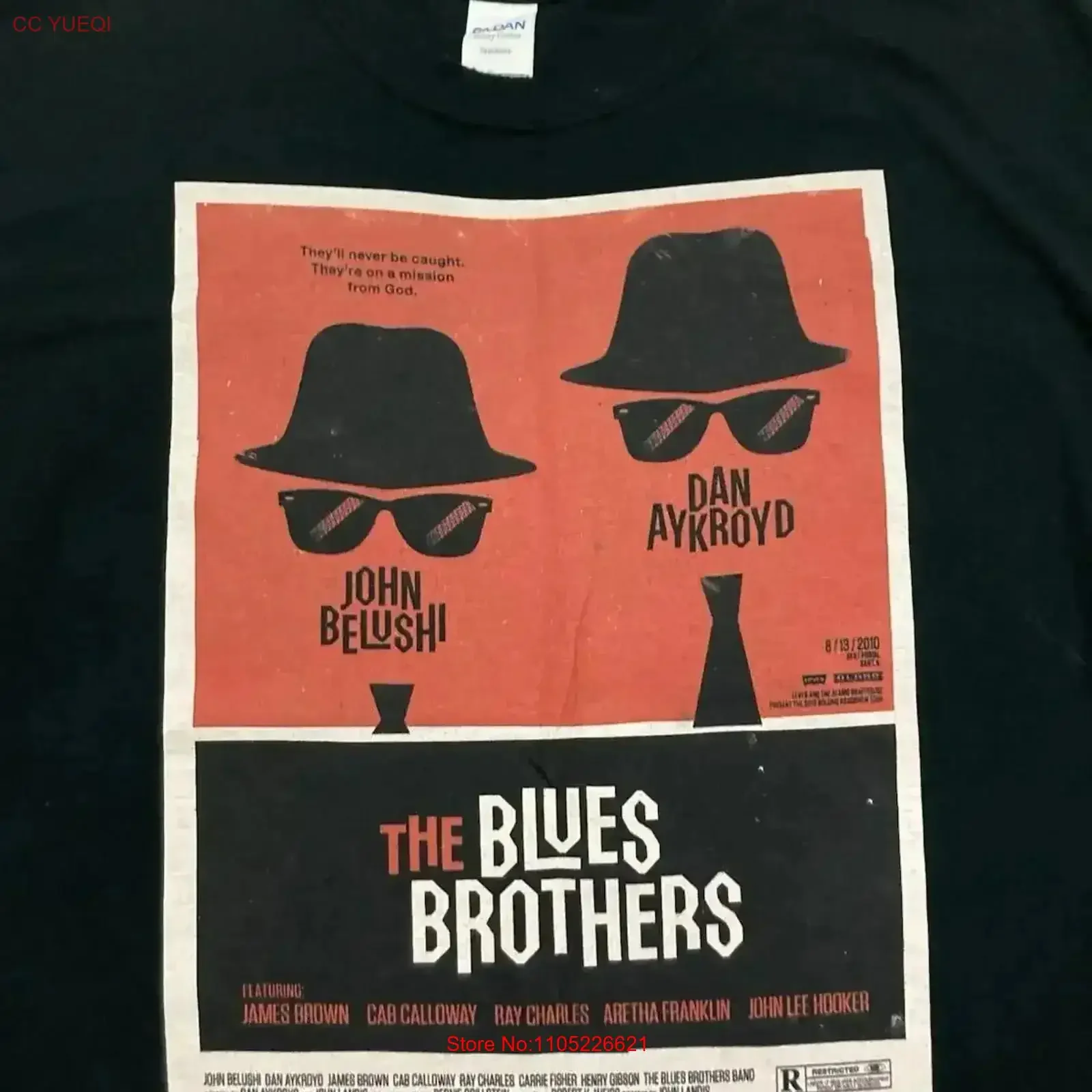 THE BLUES BROTHERS Size Large Adult T SHIRT Movie Poster Artwork BELUSHI vintage Washed graphic Stylish designer clothes Unisex
