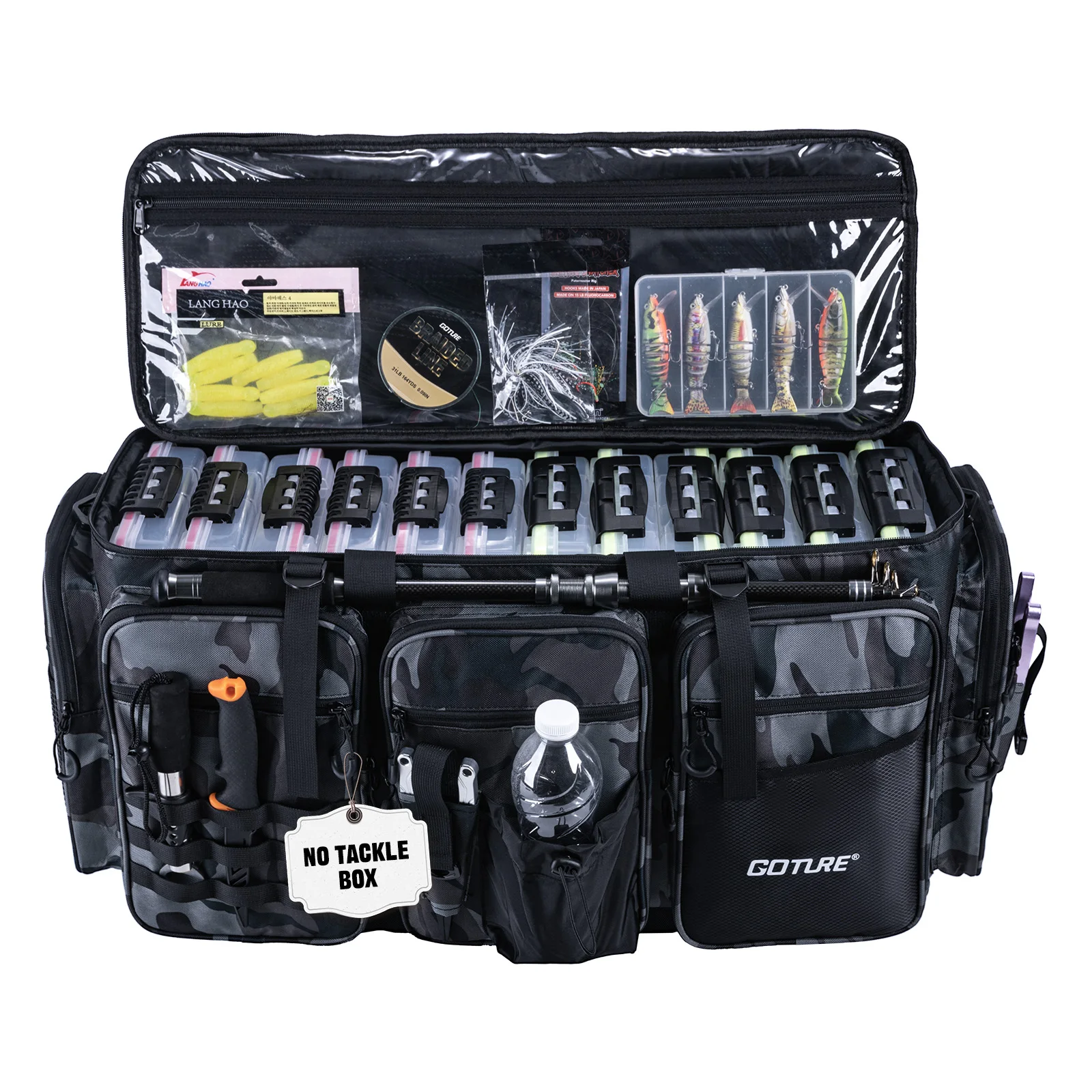 

Goture 75L Fishing Equipment Bag Water-Resistant High-Capacity EVA Base & Cushioned Carry Strap Top-Seller for Fishing Travel