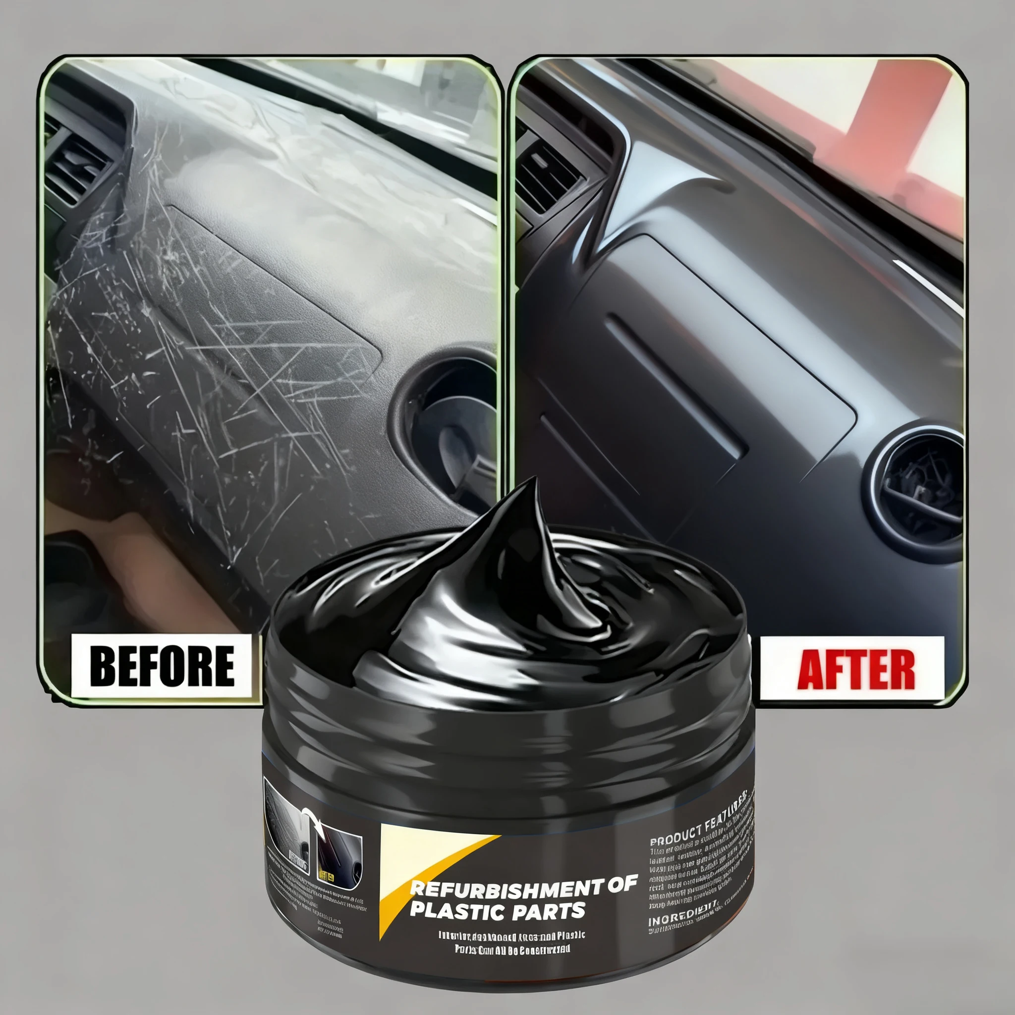 Automotive Plastic Repair Agent-interior and Exterior Plastic Polishing Wax, Scratch Repair Anti-aging Cream, Suitable for Tires