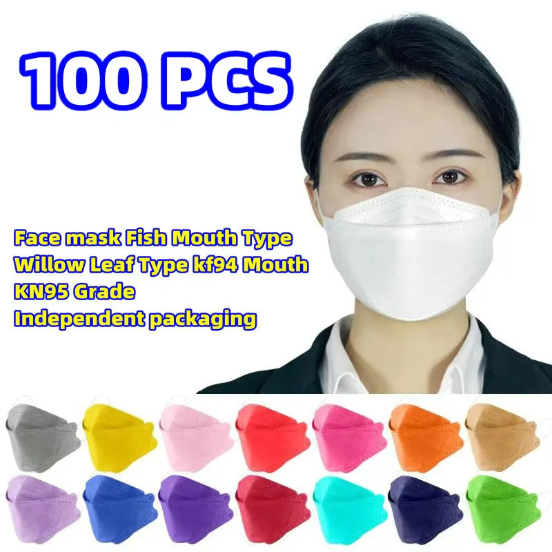 mascarillas Mask Korean Fashion KN95 Grade Face mask Fish Mouth Type Willow Leaf Type Independent packaging Light Color Fashion