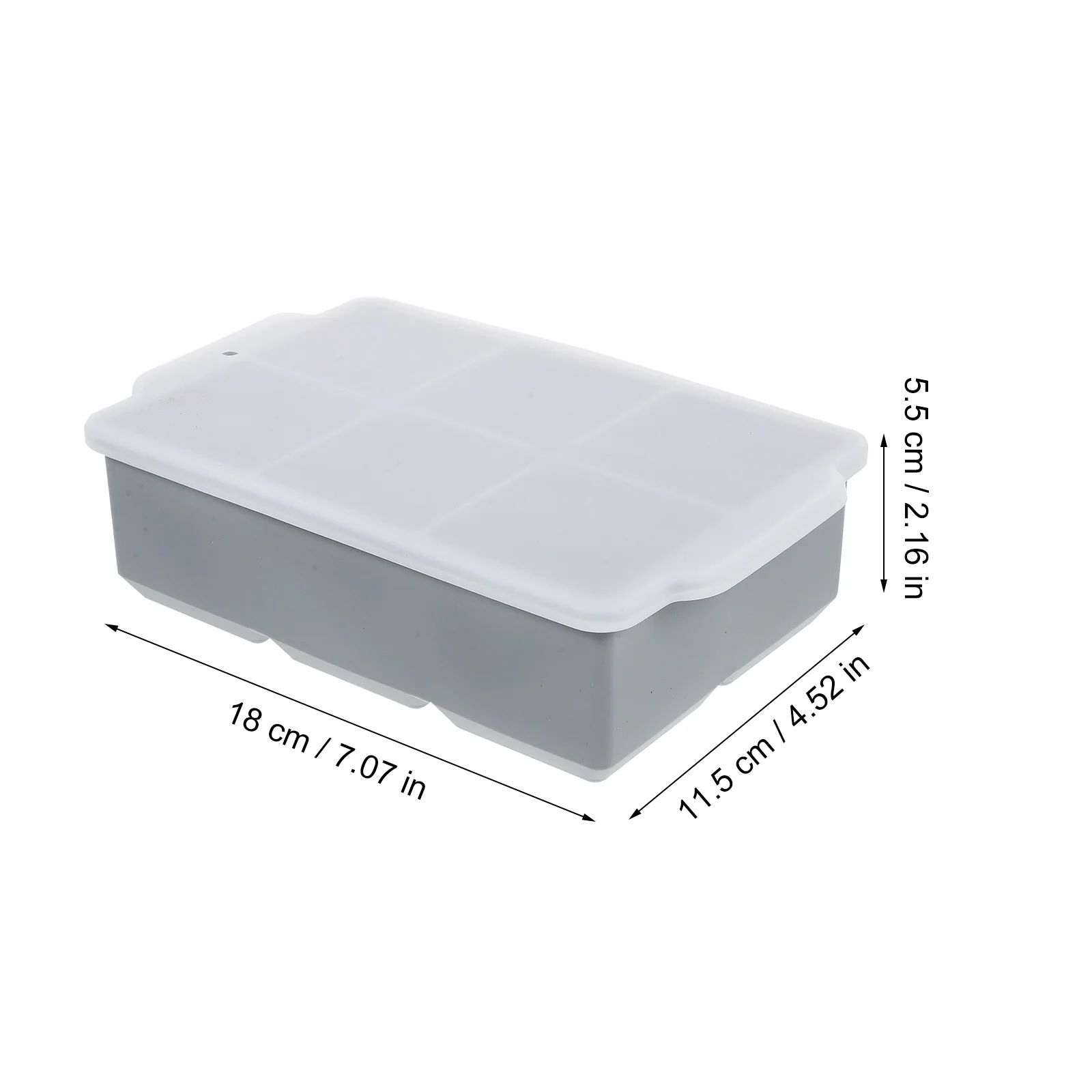 

6 Holes Silicone Ice Cube Mold Lid Kitchen Grey Easy Release Safe Drink Premium Material Homemade Beverage Ice Maker Tray Family