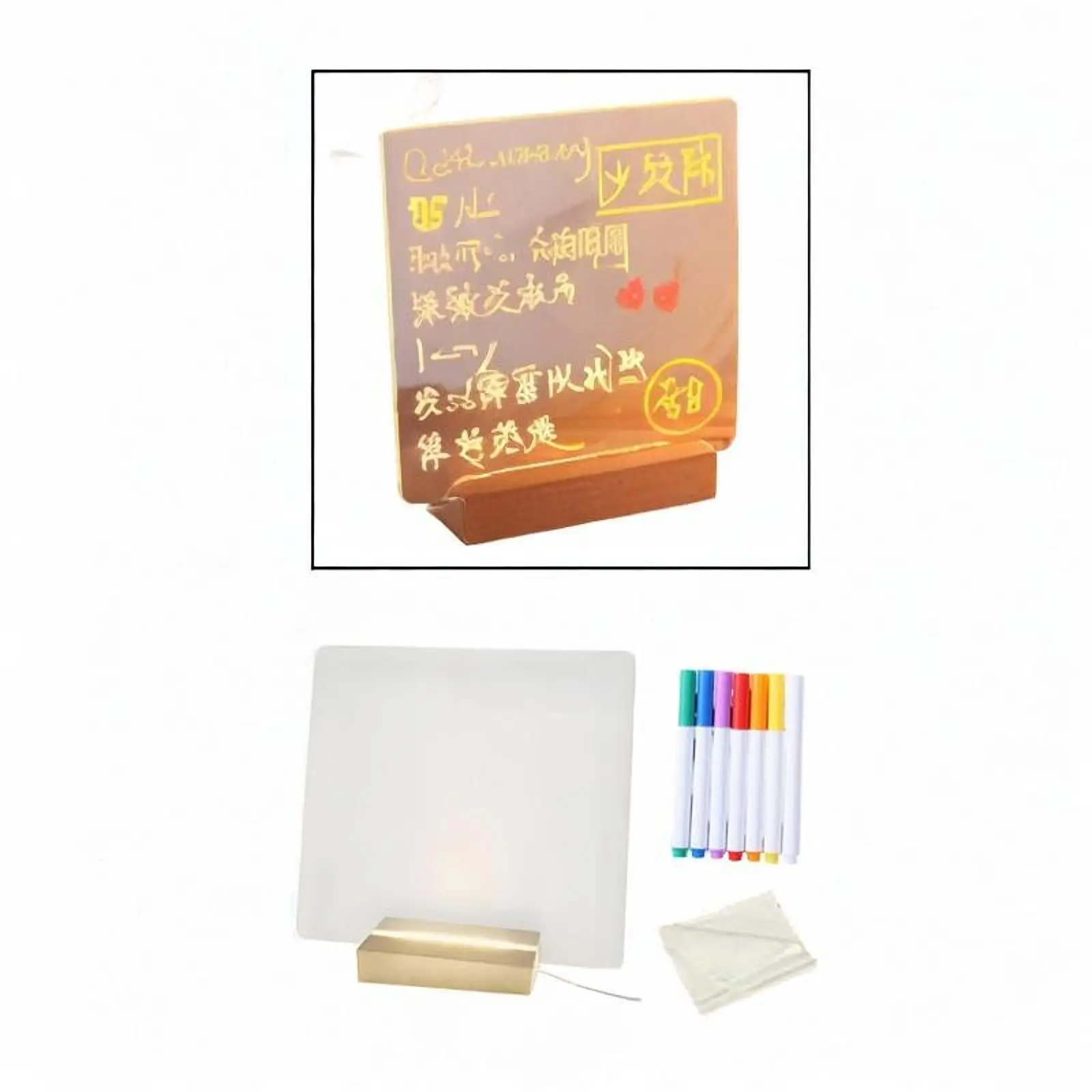 Acrylic Display Planner Board Creative Crafts Desk Ornament Electronic White Board for Indoor Office Home TV Cabinet Living Room