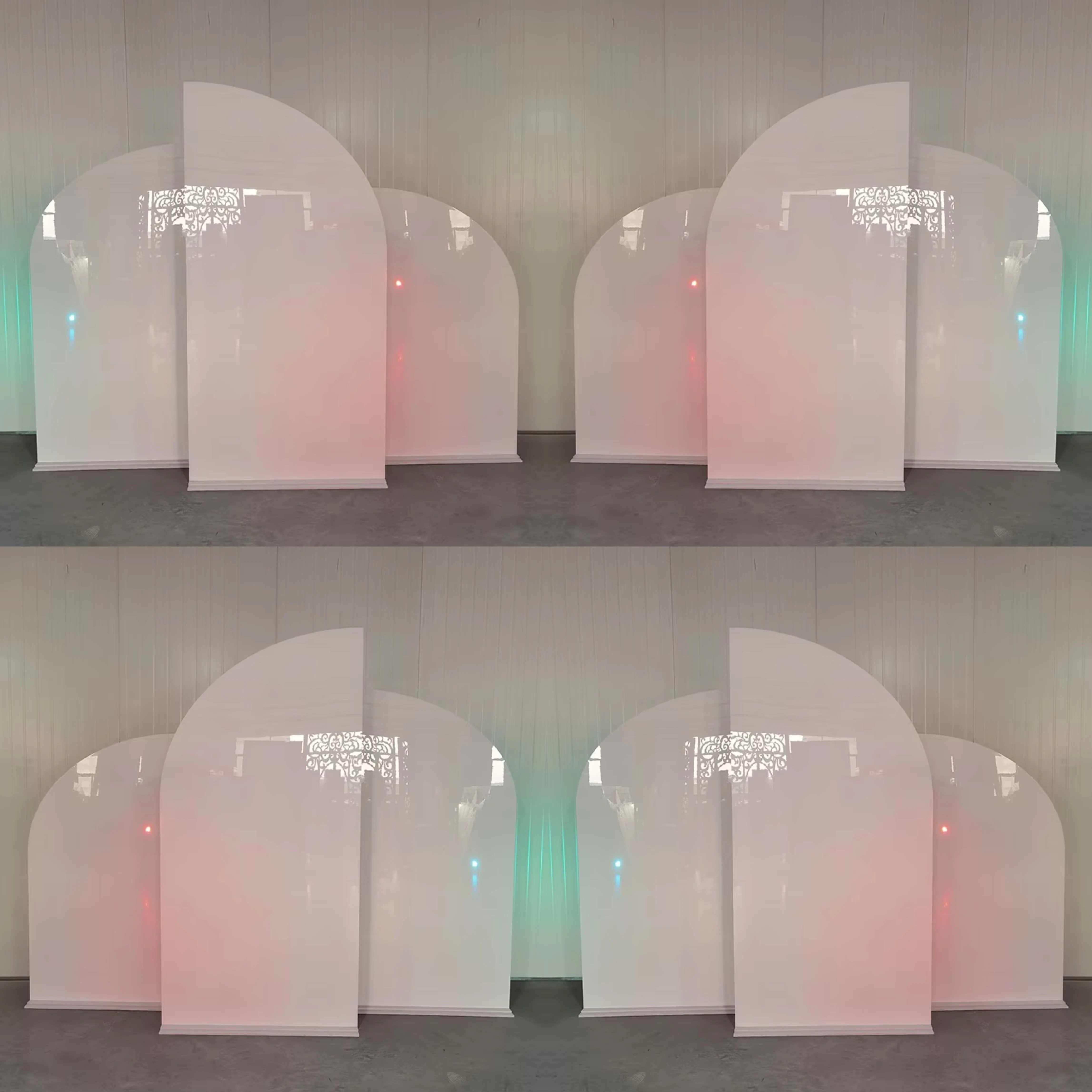 

Luxury White Color Acrylic Panel Backdrop Arch Wall Photo Booth Backdrop
