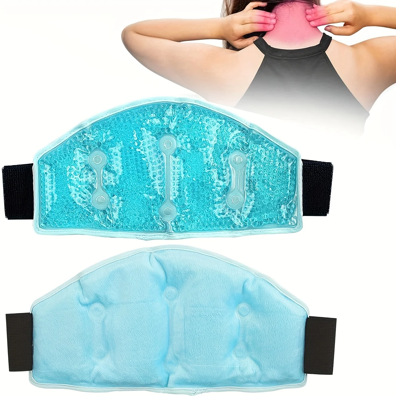 Reusable Gel Bead Hot Cold Neck Pack Double Sided Shoulder Relief Office Travel Microwave Freezer Safe Relax Therapy Compress