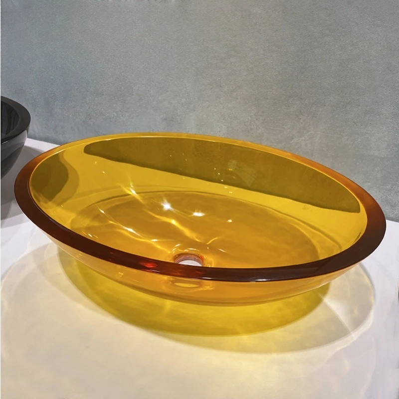 

Transparent resin basin Balcony washbasin Single basin