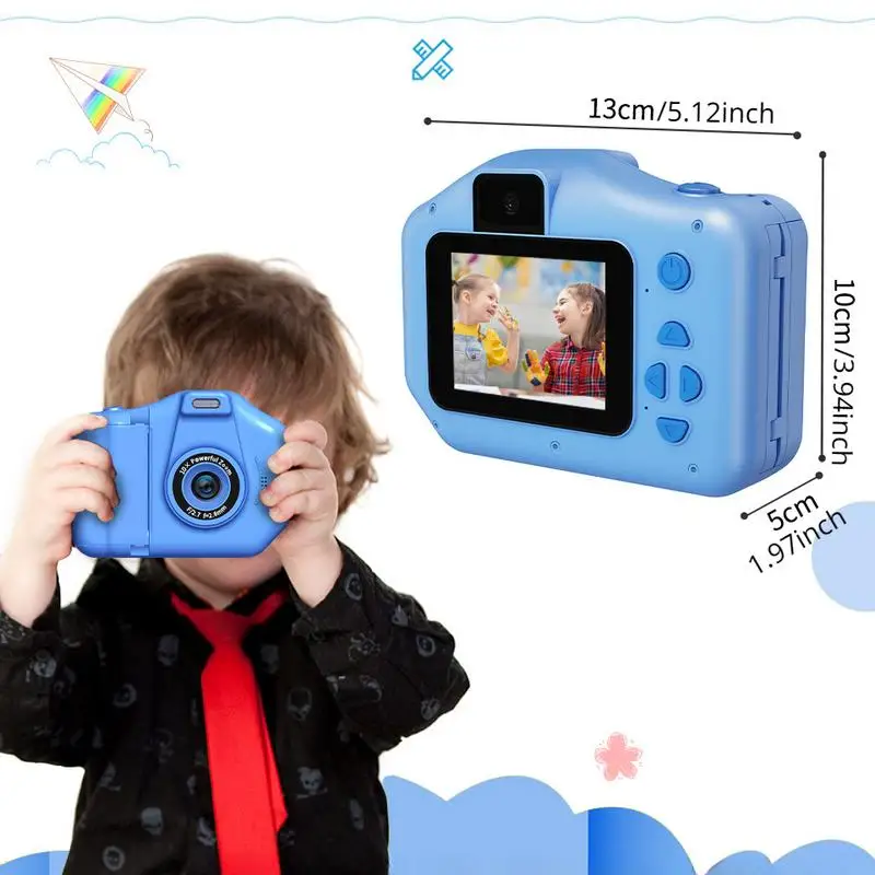 

1Pc Children Camera Mini Digital Vintage Camera Educational Toys Front Back Dual Camera 1080P Direct Thermal Printing Camera