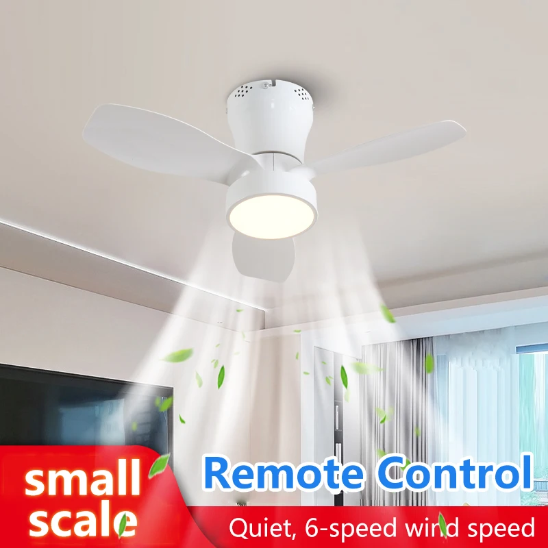 

LED Ceiling Fan with Remote Control and Lighting, 24in, Suitable for Small Silent Fans in Bedrooms, Dining Rooms, and Kitchens