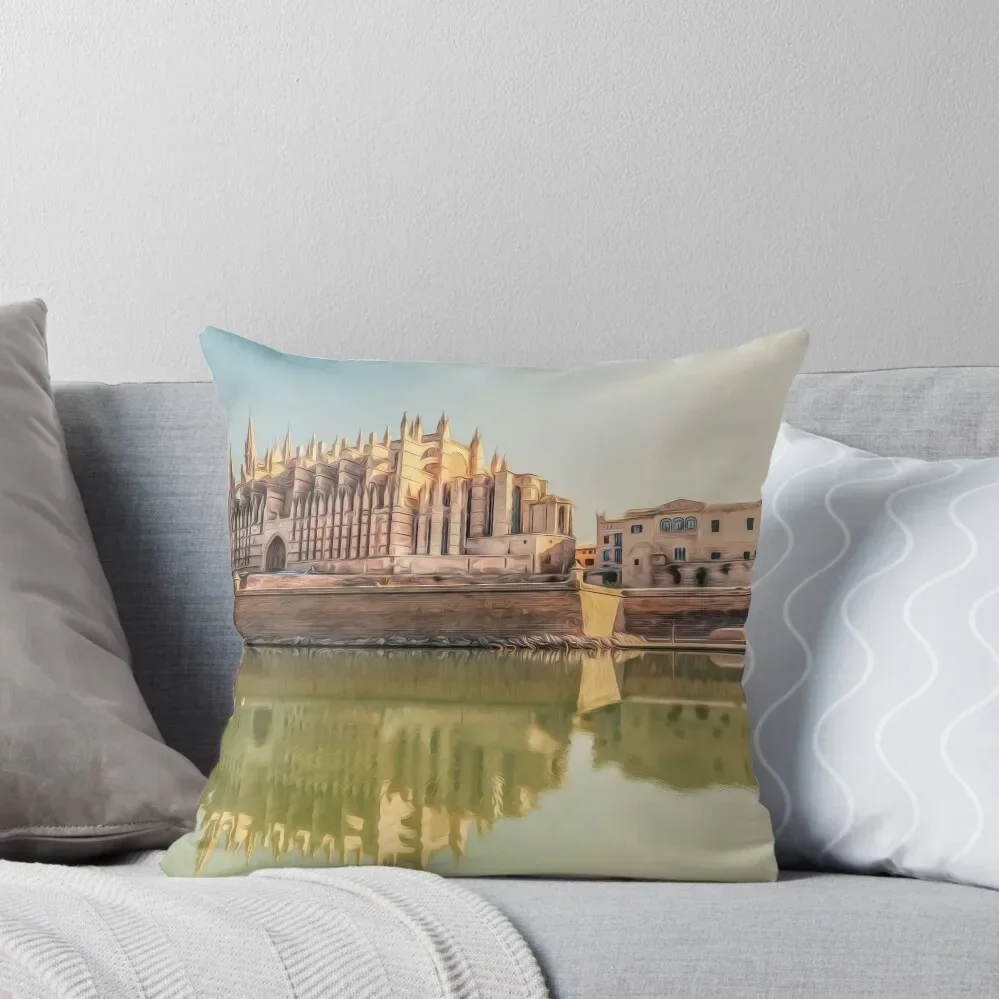 Palma de Mallorca,Cathedral Throw Pillow home decor items christmas ornaments 2025 christmas cushions covers New year pillow