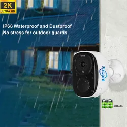 Wireless Security Cameras Outdoor 2K Battery Powered WiFi Camera AI Motion Siren Spotlight Color Night Vision IP66 Waterproof