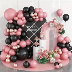 88pcs Pink Black Balloon Garland Arch Gold Latex Balloons Shower, Birthday, Wedding, Anniversary, Bachelorette Party Decoration