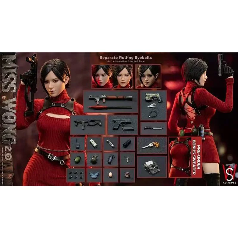 Original SWTOYS FS062 1/6 Soldier Ada MISS WONG 2.0 Moveable Eye