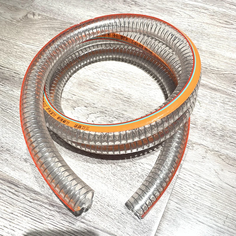 PVC Transparent Steel Wire Reinforced Hose Electrostatic Prevention Pipe Tube Reinforced Water Supply Oil  Plastic Steel Hose