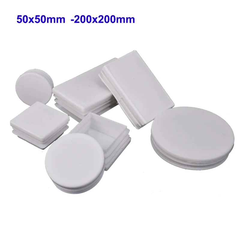 

White Plastic Square Plug Chair Table Feet Cap Pipe Tube Blanking End Insert Caps Furniture Leg Plug Decorative Dust Cover