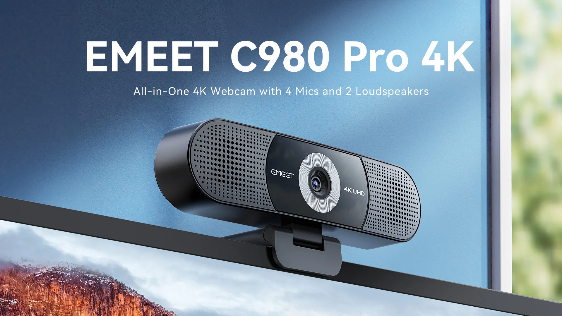 Webcam 4K UHD Webkamera All-in-One USB-Kamera EMEET C980pro 4K Webcam Mit KI-Mikrofon Lautsprecher für Laptop Computer – Detail 1